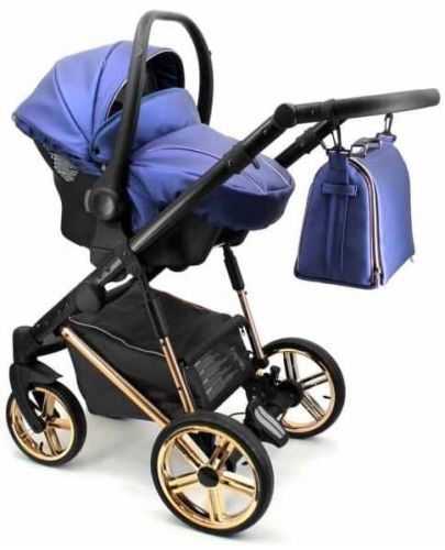 Бебешка количка 3 в 1 Adbor - Avenue 3D, синя - 3