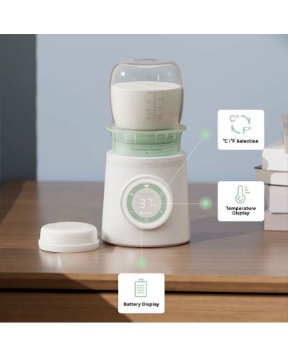Безжичен преносим нагревател за шише Momcozy - MW03, зелен на ТОП