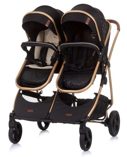 Бебешка количка за близнаци Chipolino - Дуо Смарт, Абанос - 6