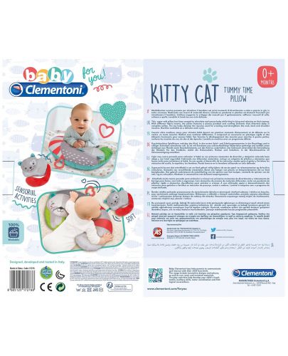 Бебешка възглавница Clementoni Baby - Kitty Cat, със залъгалка, асортимент - 4