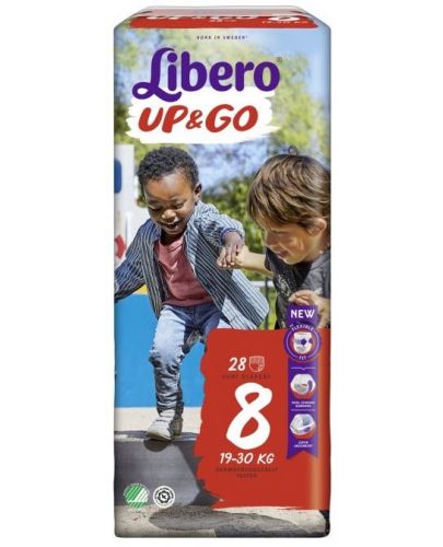 Бебешки пелени гащи Libero Up&Go – Jumbo 8, 28 броя  - 1