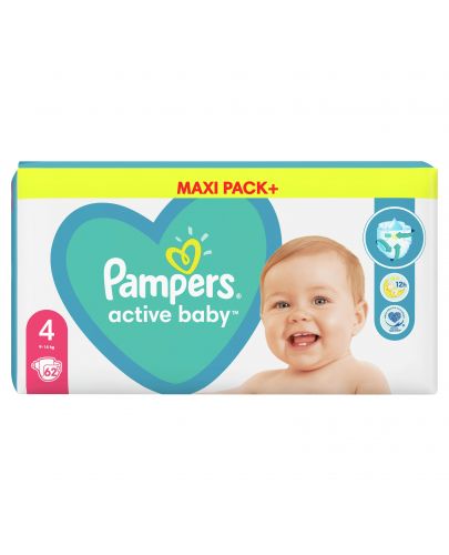 Бебешки пелени Pampers - Active Baby 4, 62 броя  - 9