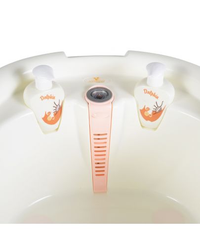 Бебешка вана с вграден термометър Cangaroo Dolphin, розова - 4