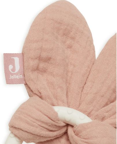 Бебешка силиконова гризалка Jollein - Bunny Ears Rosewood - 3