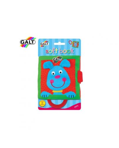 Бебешка играчка Galt - Мека книжка с дръжка, домашни животни - 1