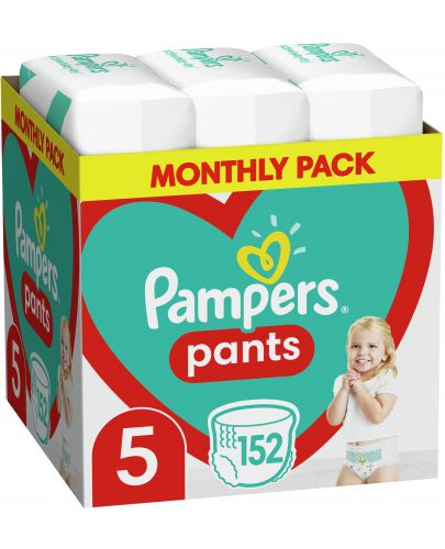 Бебешки пелени гащи Pampers 5, 152 броя - 2