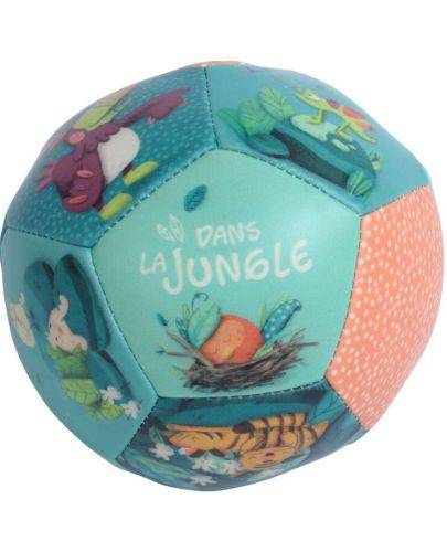 Бебешка играчка Moulin Roty - Мека топка Dans la jungle, 10 cm - 1
