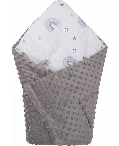 Бебешко одеяло 2 в 1 Bubaba - Сиво, 65 х 65 cm  - 1