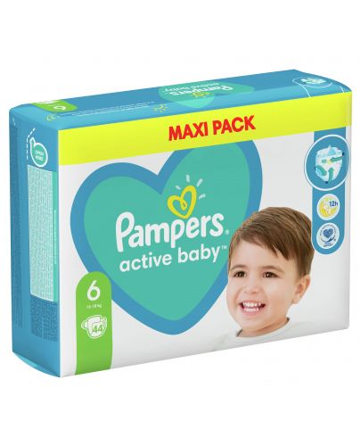 Бебешки пелени Pampers - Active Baby 6, XL, 44 броя  - 1