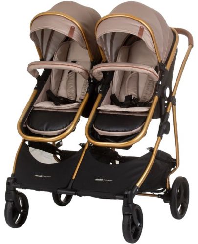 Бебешка количка за близнаци Chipolino - Дуо Смарт, златно бежово - 6