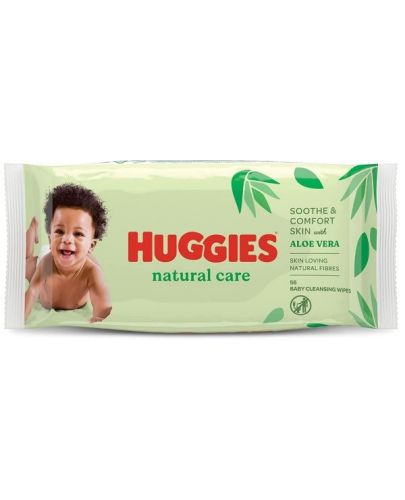 Бебешки мокри кърпички Huggies - Natural Care, 12 x 56 броя - 2