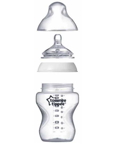 Бебешко стъклено шише Tommee Tippee - Easi Vent, 250 ml - 7