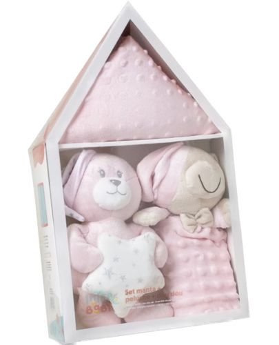 Бебешки комплект за сън Interbaby - Къщичка розова, 3 части - 2