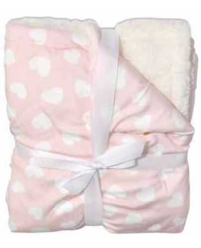 Бебешко одеяло Cangaroo - Shaggy, 75 х 105 cm, розово - 1