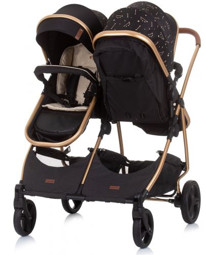 Бебешка количка за близнаци Chipolino - Дуо Смарт, Абанос - 4