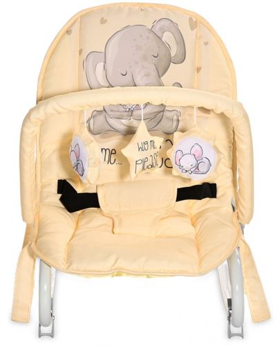 Бебешки шезлонг Lorelli - Eliza, Yellow Cute Elephant - 2