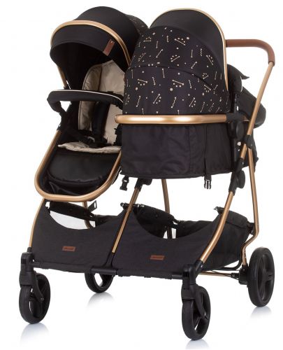 Бебешка количка за близнаци Chipolino - Дуо Смарт, Абанос - 5