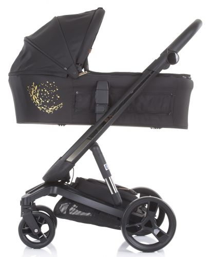 Бебешка количка Chipolino Електра - Черна рама, злато - 4
