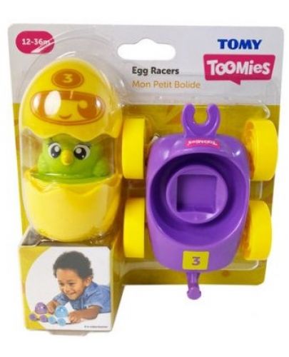 Бебешка играчка Tomy Toomies - Състезателно яйце, Приятелче, жълто - 2