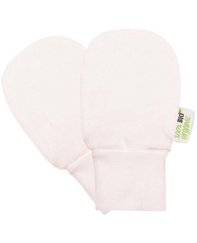 Бебешки ръкавички Bio Baby - От органичен памук, розови - 1
