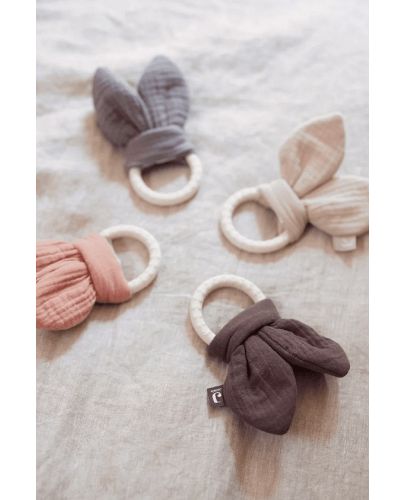 Бебешка силиконова гризалка Jollein - Bunny Ears Nougat - 4