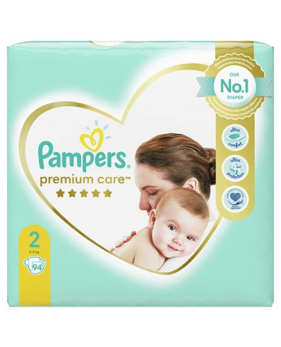 Бебешки пелени Pampers - Premium Care 2, 94 броя  - 2