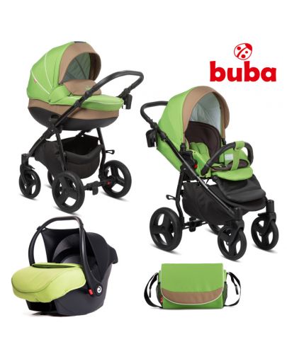 Бебешка комбинирана количка 3в1 Buba - Bella 757, Green - 1