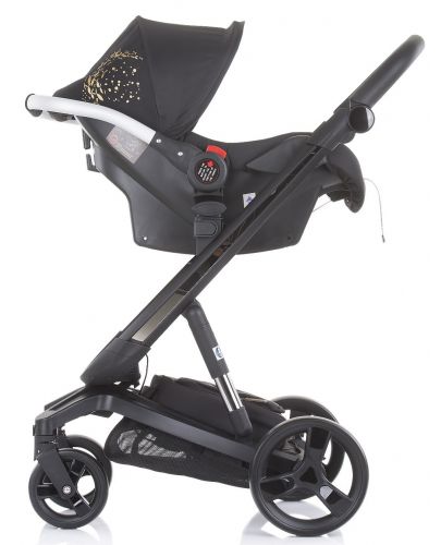 Бебешка количка Chipolino Електра - Черна рама, злато - 10