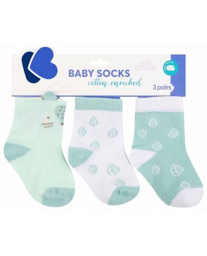 Бебешки чорапи с 3D уши Kikka Boo - Jungle King, 0-6 месеца, 3 чифта - 1