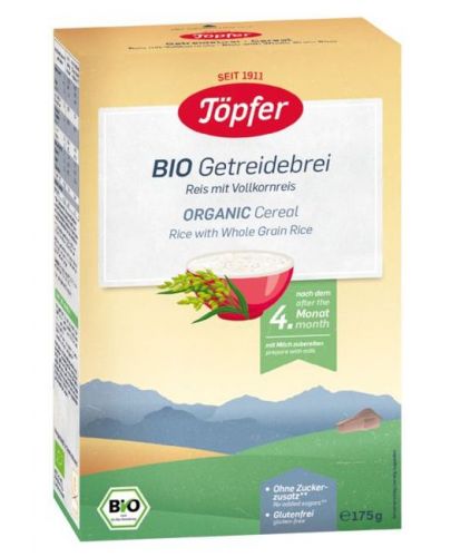 Безмлечна био каша Töpfer - Ориз , 175 g - 1