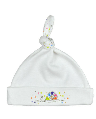Бебешка шапка с възел For Babies - Цветно охлювче, 3-6 месеца - 1
