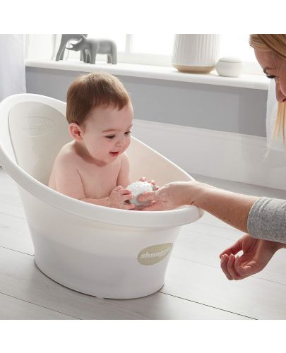 Бебешка вана за къпане Shnuggle, White-Grey Banana - 9