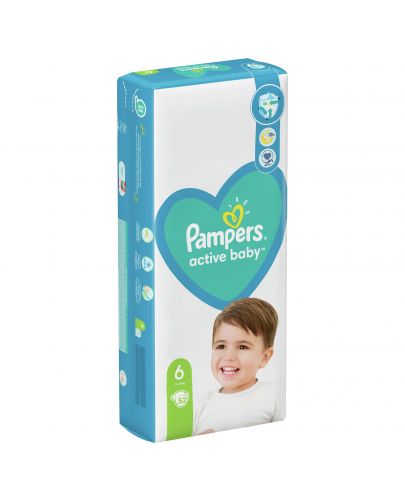 Бебешки пелени Pampers - Active Baby 6, 52 броя  - 8