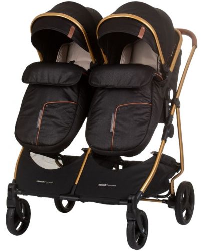 Бебешка количка за близнаци Chipolino - Дуо Смарт, обсидиан/злато - 7