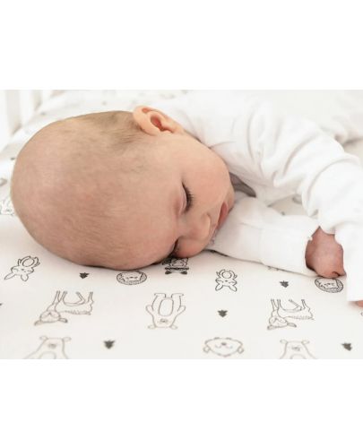 Бебешки чаршафи KeaBabies - 2 броя, органичен памук, 60 х 120 cm, сив/бял - 3