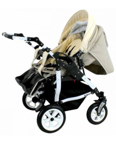 Бебешка количка за близнаци Adbor - Duo Stars, цвят D-03, черна - 6