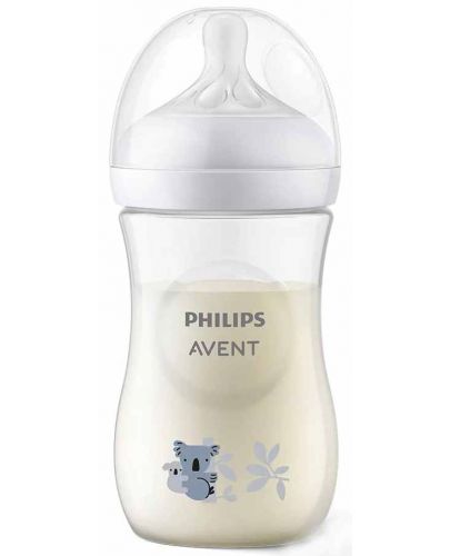 Бебешко шише Philips Avent - Natural Response 3.0, с биберон 1m+, 260 ml, Коала - 3
