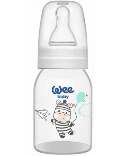 Бебешко шише Wee Baby Classic - 125 ml, бяло със зебра - 1