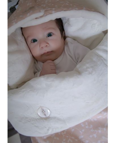 Бебешко чувалче BabyJem - Сьомга, с цветя, 43 x 80 cm - 3