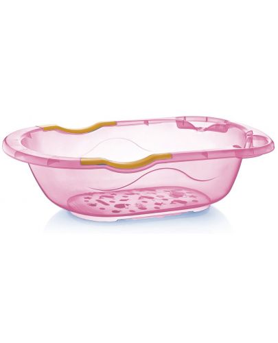 Бебешка вана с отвор за оттичане BabyJem - Розова - 1