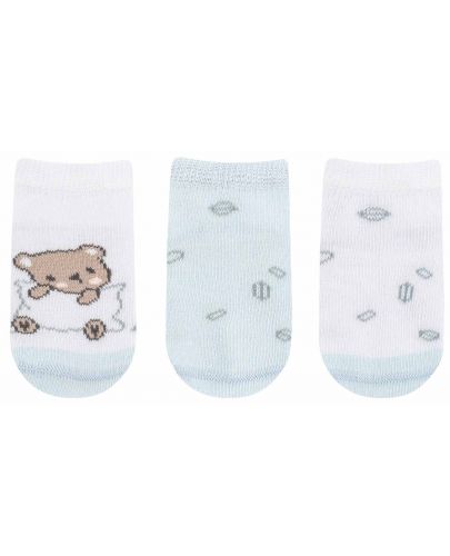 Бебешки летни чорапи Kikka Boo - Dream Big, 6-12 месеца, 3 броя, Blue  - 3