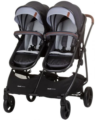 Бебешка количка за близнаци Chipolino - Дуо Смарт, сребърно сиво - 6