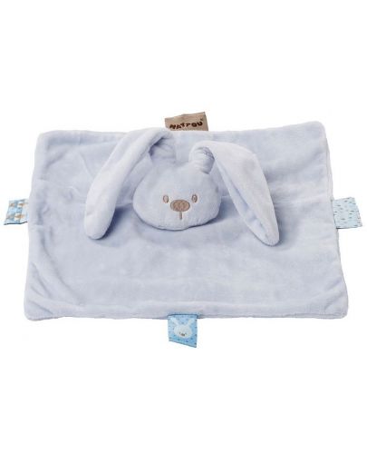 Бебешкo меко одеялце Nattou - Синьо зайче - 1