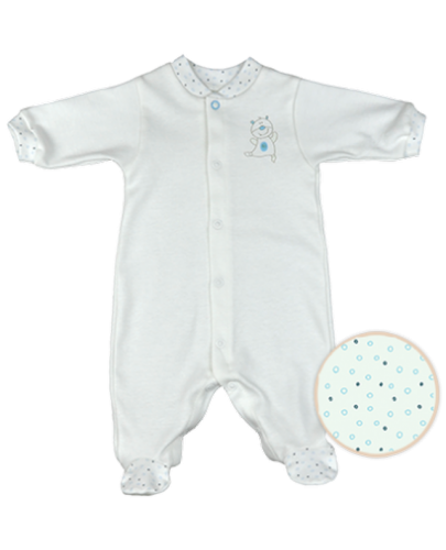 Бебешко гащеризонче с дълги ръкави For Babies - Мече, лимитирано, 0-1 месеца - 1