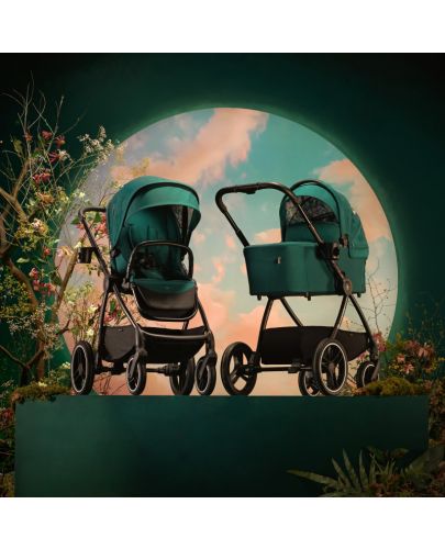 Бебешка количка 2 в 1 KinderKraft - Nea, тъмнозелена - 9