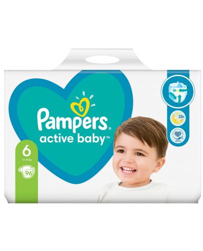 Бебешки пелени Pampers - Active Baby 6, 96 броя - 1
