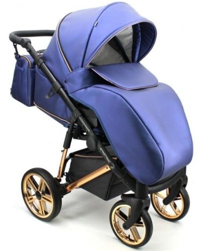 Бебешка количка 3 в 1 Adbor - Avenue 3D, синя - 2