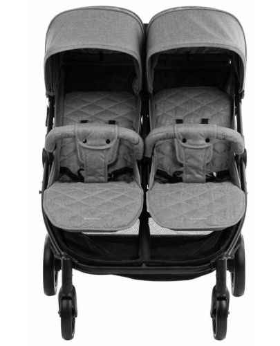 Бебешка количка за близнаци KikkaBoo - Happy 2, Light Grey - 2