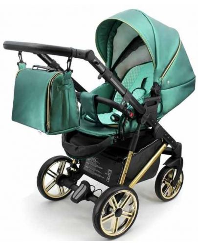 Бебешка количка 3 в 1 Adbor - Avenue 3D, зелена - 4