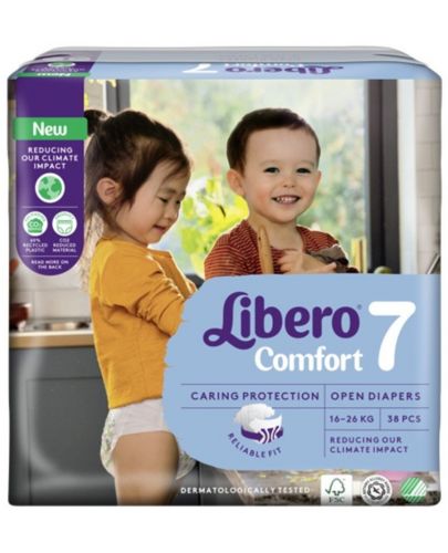 Бебешки пелени Libero Comfort - Размер 7 XL, 16-26 kg, 38 броя - 1